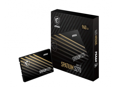 SSD|MSI|SPATIUM S270|960GB|SATA|3D NAND|Write speed 450 MBytes/sec|Read