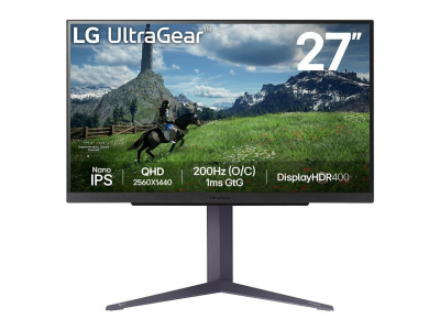 LCD Monitor|LG|27"|Panel IPS|2560x1440|16:9|180Hz|1 ms|Pivot|Height adjustable|Tilt|Colour