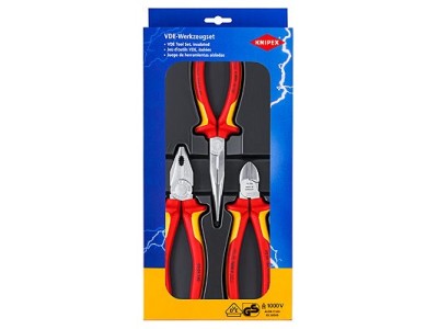 KNIPEX Elektro-Paket 3-teilig Kombi-,Flachzange +