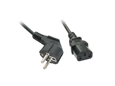 LINDY IEC-Netzkabel 0.7m Schuko-Winkelst. IEC320C13