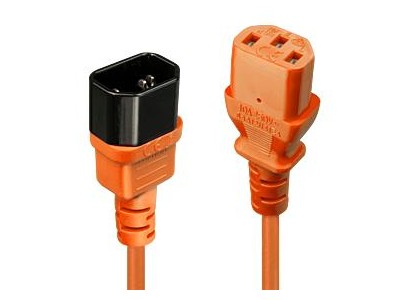 LINDY IEC-Netzverlängerung C14 - C13 orange
