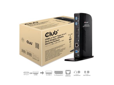 Club3D 4K Dockingst.60Hz USB3 ->6xUSB3/2xDP/LAN/Audio