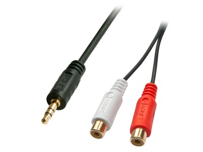 LINDY Audiokabel Stereo 3.5mm/2xRCA M/F