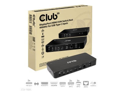 Club3D KVM Switch 4K60Hz 2x USB-C>