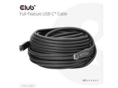 Club3D USB-C AOC-Kabel 8K/ 10Gbps/ 60W
