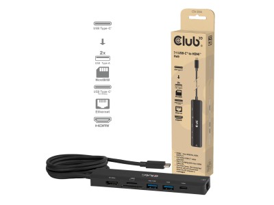 Club3D USB-C 7in1-HUB >HDMI/2xUSB/USB-C/LAN   4K60Hz  PD140W
