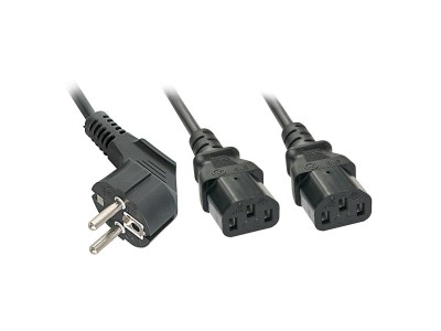 LINDY IEC-Y-Netzkabel Schuko auf 2x C13