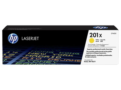 HP 201X cartridge, yellow, high capacity