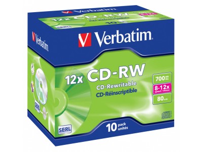 CD-RW Verbatim 700MB 10pcs Pack 12x