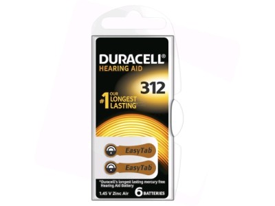 Duracell Hearing 312 (A312) Blistera iepakojumā