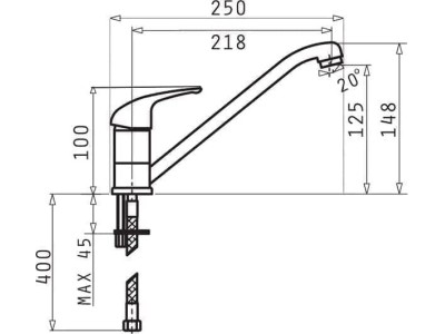 PYRAMIS ASALIA 090922438 Carbon kitchen mixer