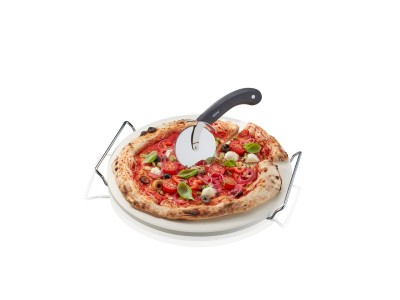 Set: pizza cutter + stone with