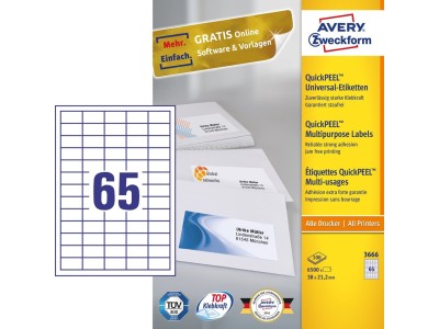 Avery 3666 self-adhesive label Rectangle Permanent