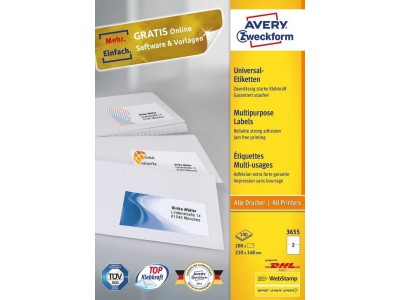 Avery 3655 self-adhesive label Rectangle Permanent