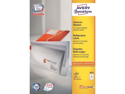 Avery 3652Z self-adhesive label Rectangle White