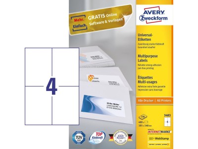 Avery 3483 self-adhesive label Rectangle Permanent