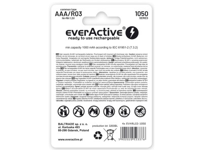 Rechargeable batteries everActive Ni-MH R03 AAA