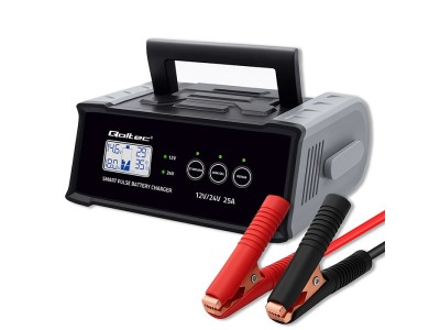 Qoltec Inteligentna mikroprocesorowa ładowarka 12V 24V