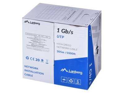 LANBERG UTP CABLE 1GB/S 305M WIRE