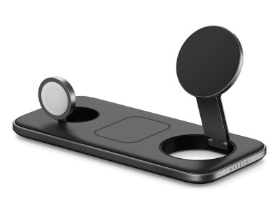 Satechi Qi2 Trio Smartwatch, Headphones, Smartphone