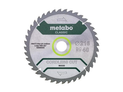 METABO CIRCULAR SAW BLADE HW/CT 216x30x40Z