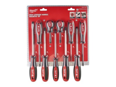 MILWAUKEE SCREWDRIVER SET 10pcs. (PH&PZ&SL)