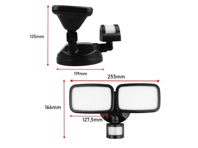 Maclean LED wall lamp, with PIR