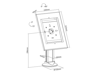 Maclean Tablet Holder Stand, Desktop Lock