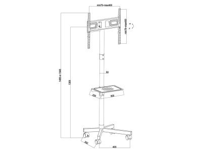 Maclean MC-949 TV Cart, Stand, Professional