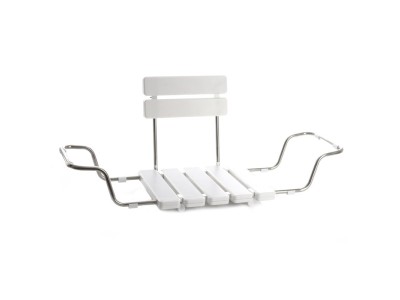 BATHROOM SEAT WITH BACK BS-03 WHITE