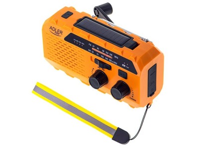 Adler solar radio with hand crank