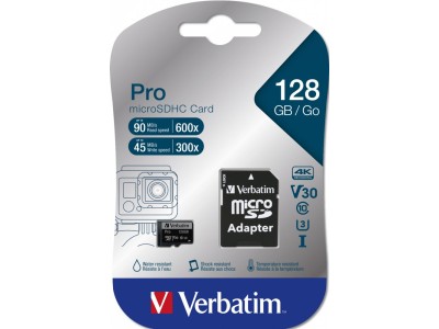 Verbatim Pro 128 GB MicroSDXC UHS-I