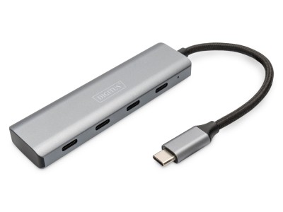 DIGITUS USB-C 4 Port HUB dunkelgrau