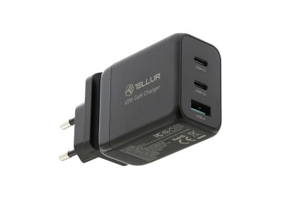 Tellur GaN 65W 3-port wall charger