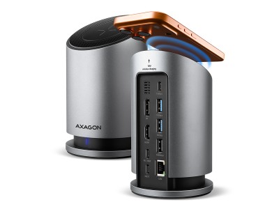 AXAGON USB-C 10Gbps Wireless Charging 9in1