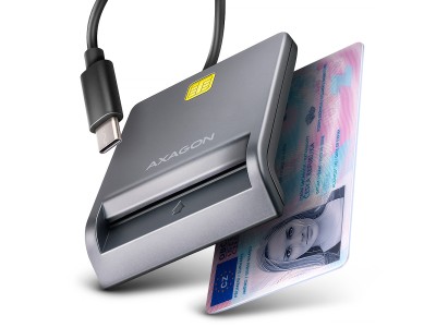 AXAGON USB-C Smart Card FlatReader |