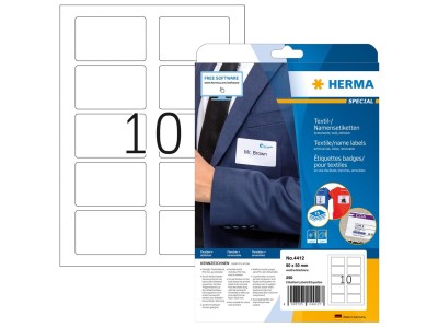 HERMA Name/textile labels A4 80x50 mm