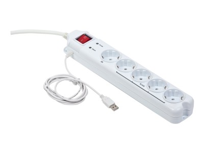 Gembird PCW-MS2G surge protector White 5