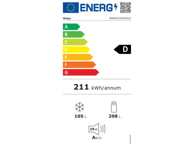 Midea Refrigerator | MDRE554FGD01D | Energy