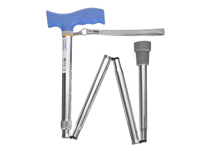 Folding walking stick ACTIONMED silver