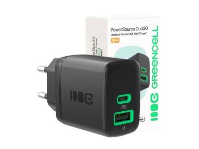 Lādētājs Greencell PowerSource Duo30 30W Black