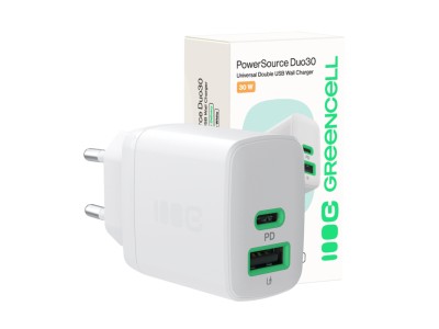 Lādētājs Greencell PowerSource Duo30 30W White