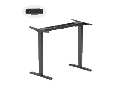 Height-Adjustable Table Frame, without Tabletop, Black