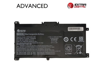 Notebook Battery HP BK03XL, 3400mAh, Extra