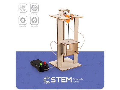 Wooden Assembly Kit Elevator, STEM Educational