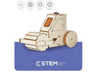 Wooden Assembly Kit Electric Road Roller