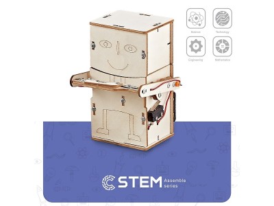 Wooden Assembly Kit Coin Swallowing Robot