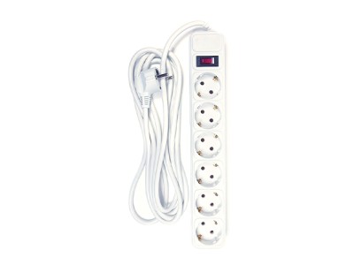 Extension cord 3m, 6 sockets, with