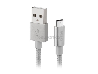 SBS Silver Metal Braided, USB-A -