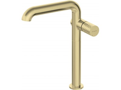 High basin faucet with rectangular spout